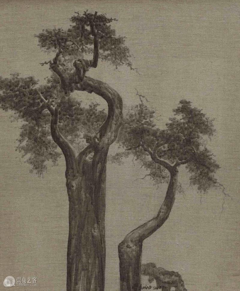 古树系列 15号 ，布面油画，2017 &nbsp;&nbsp;,沪申画廊|“雪松·游自然”开幕 展现独特东方气韵,沪申画廊,水墨,雪松,天安当代艺术中心,现代传媒集团