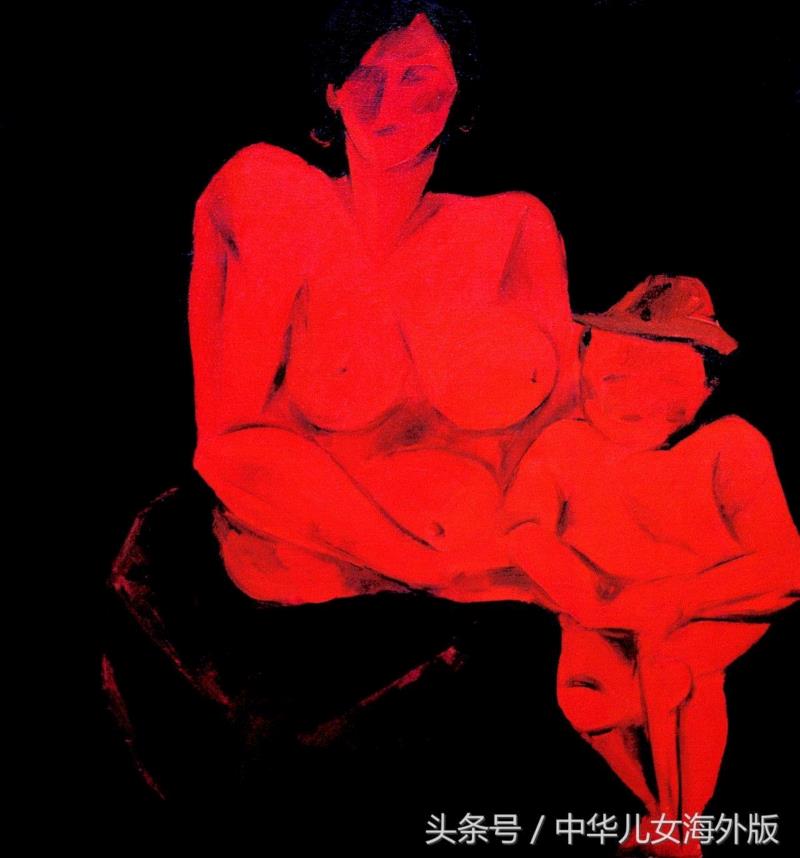 王心耀 《母与子——一条永恒的金带》,王心耀:心灵对话自然的黑白韵律,王心耀,韵律,油画,激情,丙烯,一带,手稿,老巷,记忆,黄兴