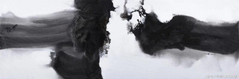 王心耀 《中国风NO.13》,王心耀:心灵对话自然的黑白韵律,王心耀,韵律,油画,激情,丙烯,一带,手稿,老巷,记忆,黄兴