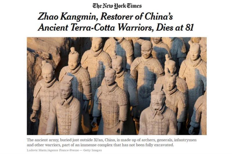 他是兵马俑的“发现”者，但人们对他一无所知，直到他去世,兵马俑,赵康民,第一人,秦兵马俑,武士俑,村民,蔺安稳,杨志发,考古学家,发现者