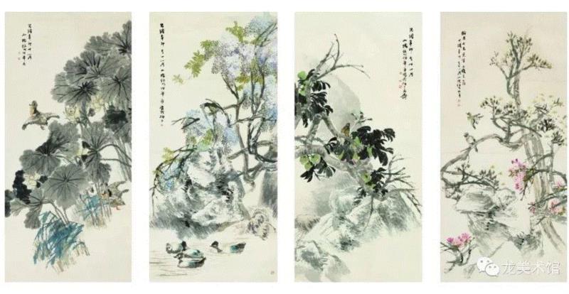 任颐，《花鸟(4屏)》，1891,LONG玩艺儿 | 陈栝、陈继儒、石涛齐聚，此外还有任颐、吴昌硕、张大千、齐白石…,陈继儒,石涛,齐白石,陈栝,任颐,张大千,LONG,玩艺儿,吴昌硕,版权