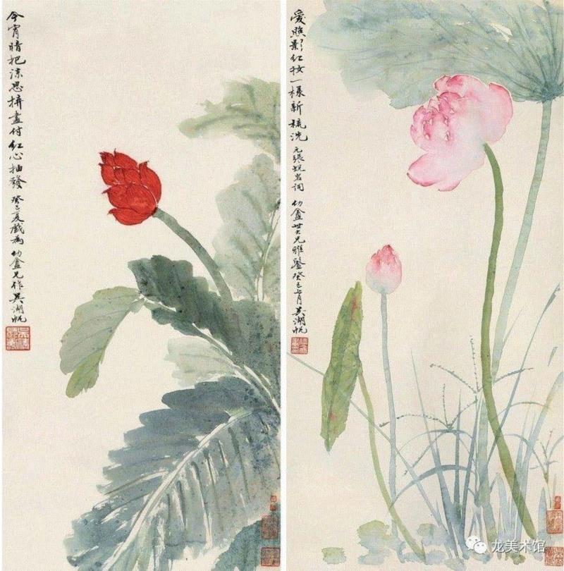 吴湖帆，《花卉（4屏）》，1953,LONG玩艺儿 | 陈栝、陈继儒、石涛齐聚，此外还有任颐、吴昌硕、张大千、齐白石…,陈继儒,石涛,齐白石,陈栝,任颐,张大千,LONG,玩艺儿,吴昌硕,版权