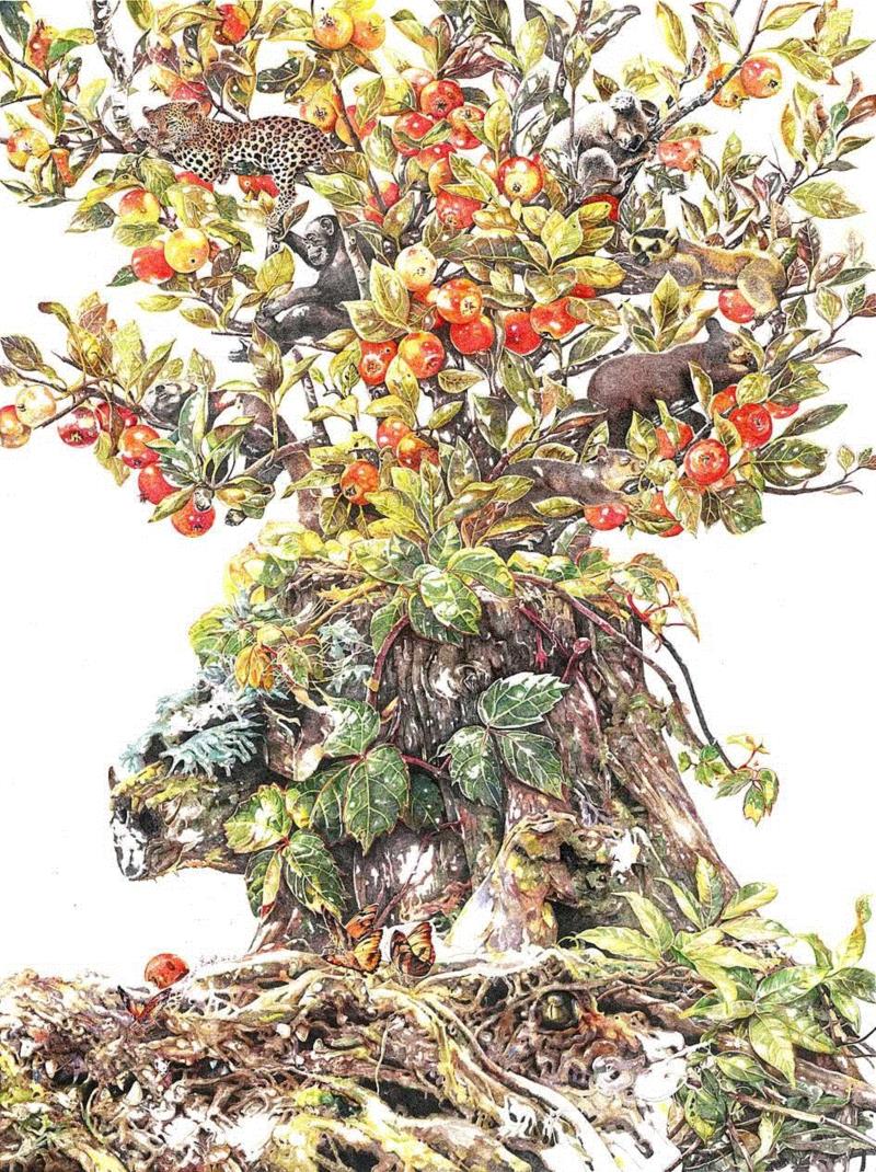 央美才女的钢笔素描画，精细到让人震惊又害怕~,钢笔,央美,才女,素描画,丙烯,铅笔,赵娜,素描,老虎,国度