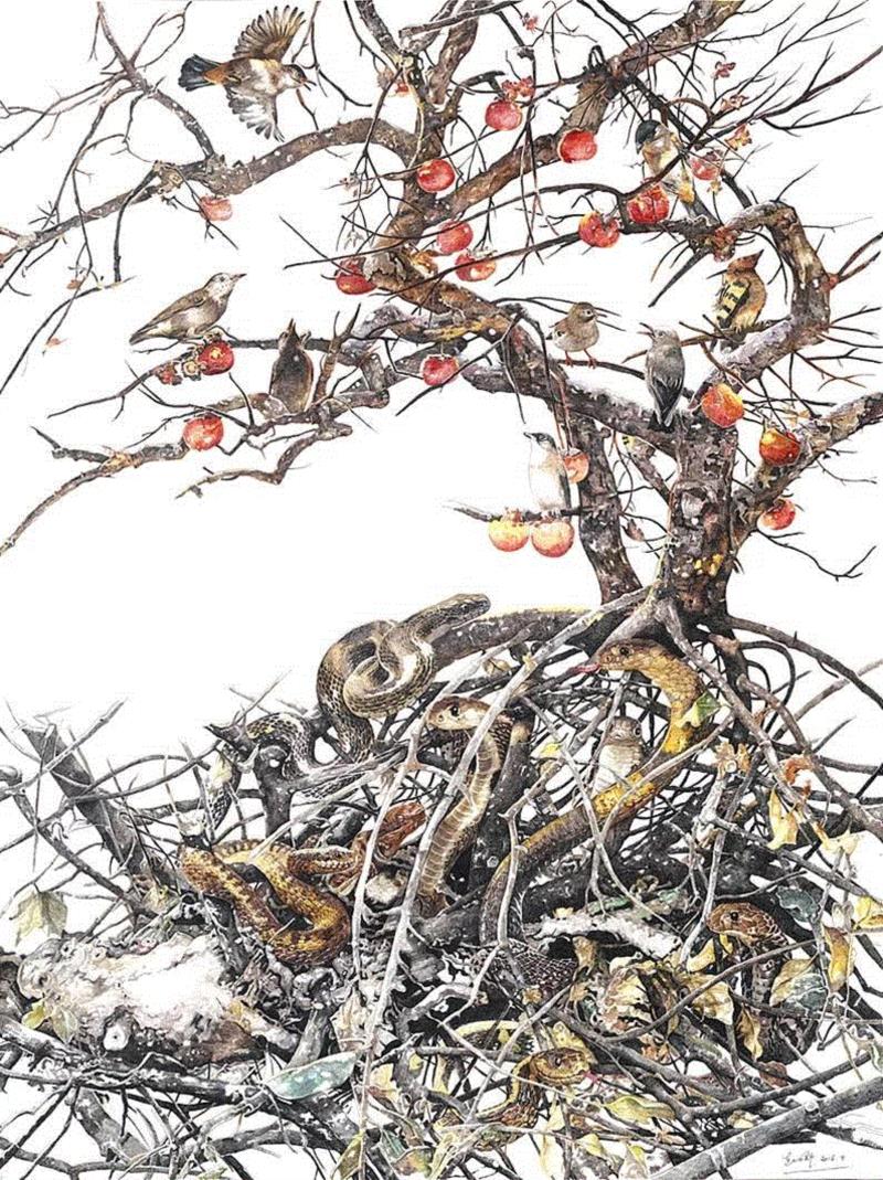 央美才女的钢笔素描画，精细到让人震惊又害怕~,钢笔,央美,才女,素描画,丙烯,铅笔,赵娜,素描,老虎,国度