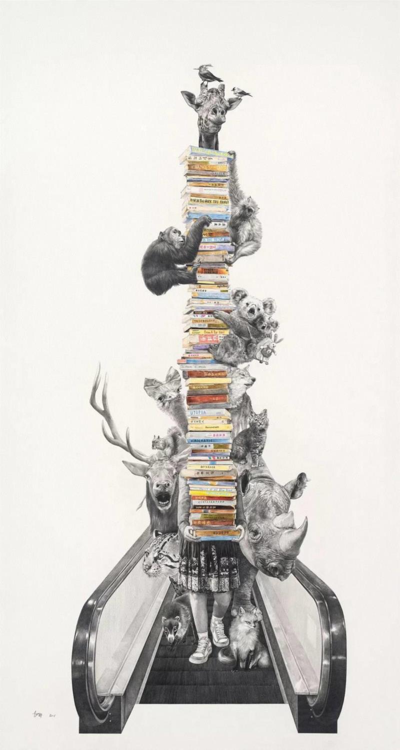 央美才女的钢笔素描画，精细到让人震惊又害怕~,钢笔,央美,才女,素描画,丙烯,铅笔,赵娜,素描,老虎,国度