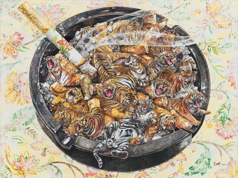 央美才女的钢笔素描画，精细到让人震惊又害怕~,钢笔,央美,才女,素描画,丙烯,铅笔,赵娜,素描,老虎,国度