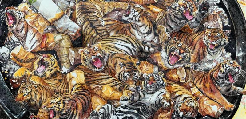 央美才女的钢笔素描画，精细到让人震惊又害怕~,钢笔,央美,才女,素描画,丙烯,铅笔,赵娜,素描,老虎,国度