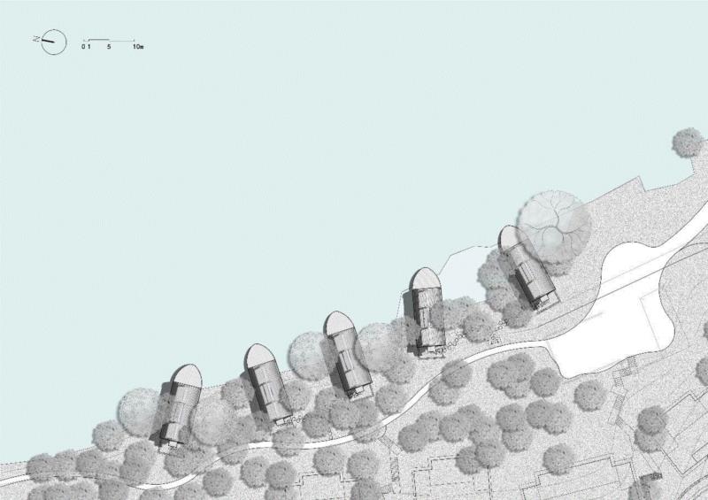 总平面图,浙江富春江船屋 / 中国美术学院风景建筑设计研究总院,船屋,浙江,富春江,中国美术学院风景建筑设计研究总院,建筑,奥观,湖面,建筑师,木结构,客房