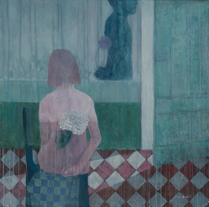 只如初见 100x100cm 布面油画     2016,向帅|第二届“青年思想家：勇气与自由”参展作品,青年,思想家,勇气,油画,宋庄,宋庄美术馆,艺术展,上上国际美术馆,XIANGSHUAI,落涨清池