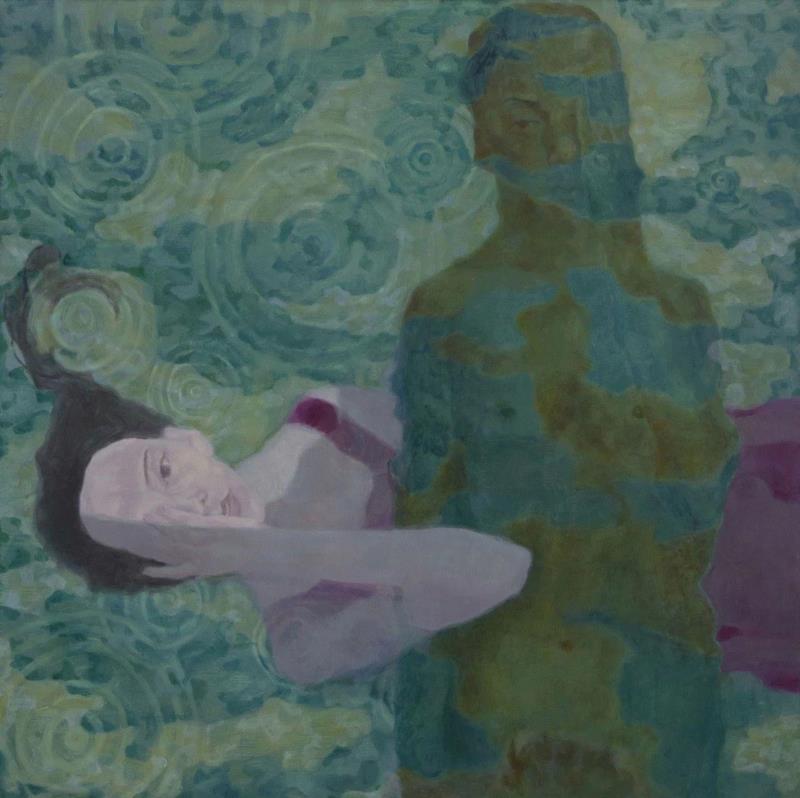 落涨清池 100x100cm 布面油画     2016,向帅|第二届“青年思想家：勇气与自由”参展作品,青年,思想家,勇气,油画,宋庄,宋庄美术馆,艺术展,上上国际美术馆,XIANGSHUAI,落涨清池