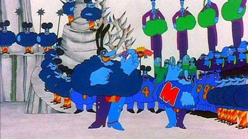 动画电影《黄色潜水艇》中的“坏人形象”Blue Meanies。,迷幻艺术的缘起与几个重要节点,迷幻,缘起,封面,专辑,海瑟薇,钢琴,黄色,潜水艇,麦卡特尼,埃德尔曼