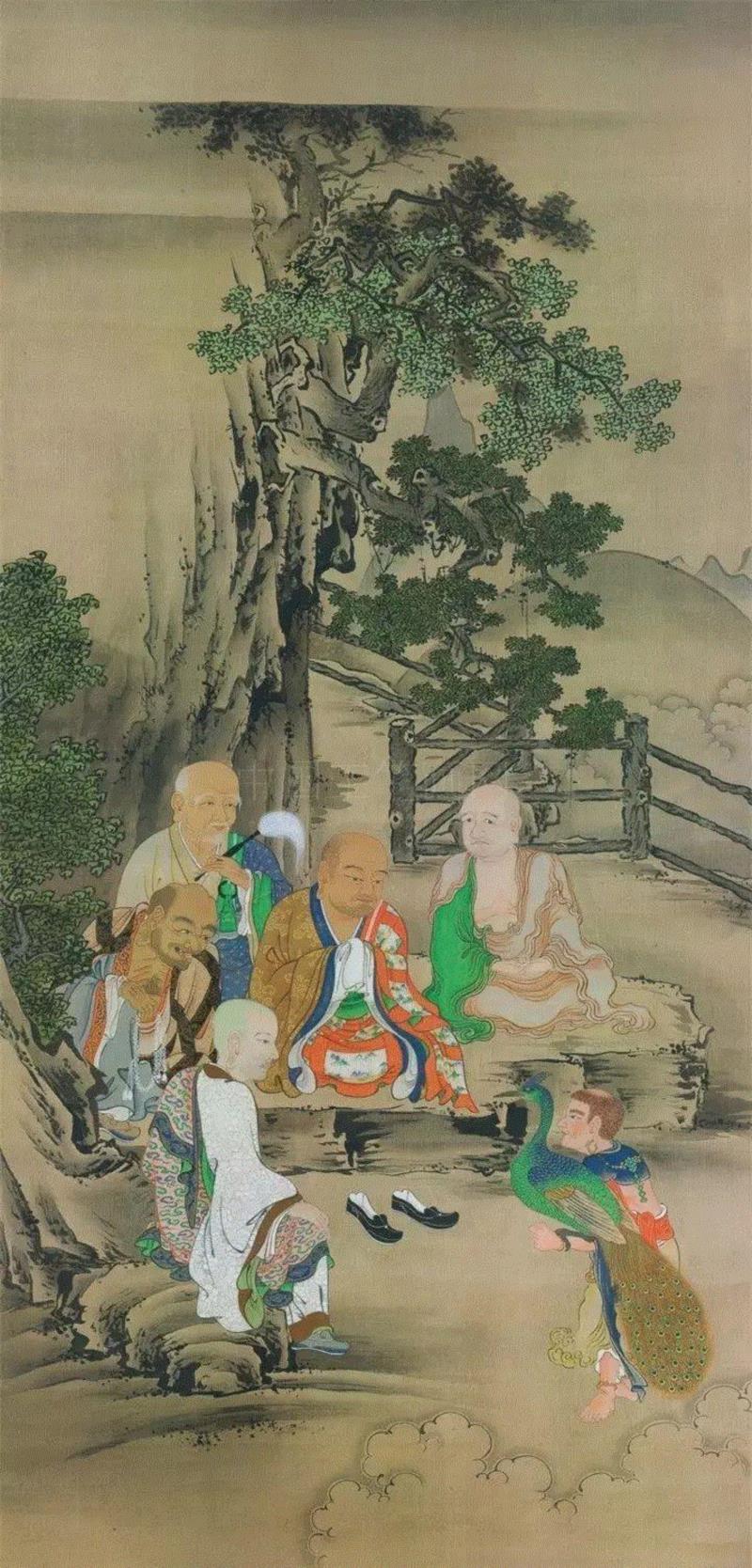 95 孔雀（木村德应 绘）,南宋·周季常 林庭珪《五百罗汉图》