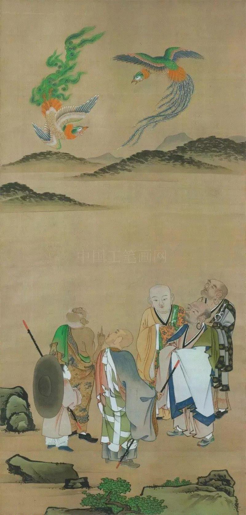 97 凤凰 （木村德应 绘）,南宋·周季常 林庭珪《五百罗汉图》