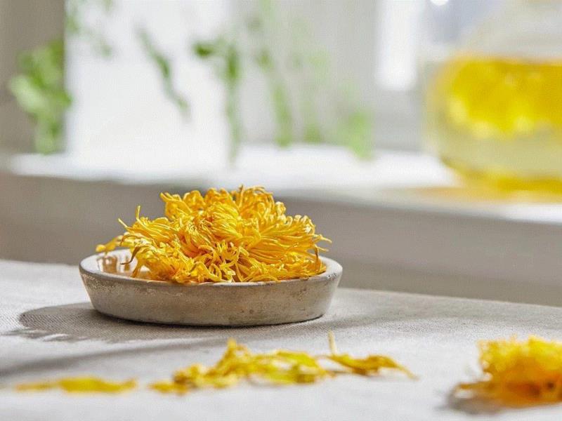 顶级的金丝皇菊，每亩产量仅1千多斤，20多斤鲜菊花，烘干后，只能得到一斤干花。其中花形饱满的又只有一