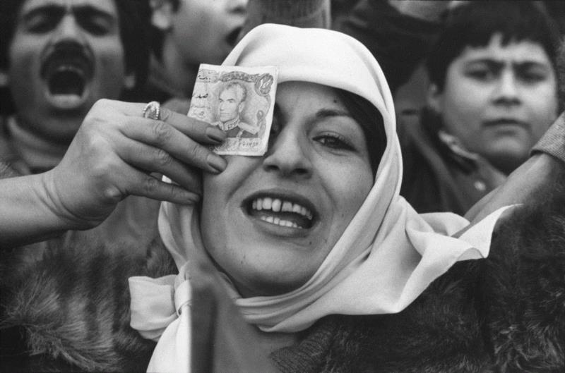 A pro-monarchy demonstrator in Tehran, January 197