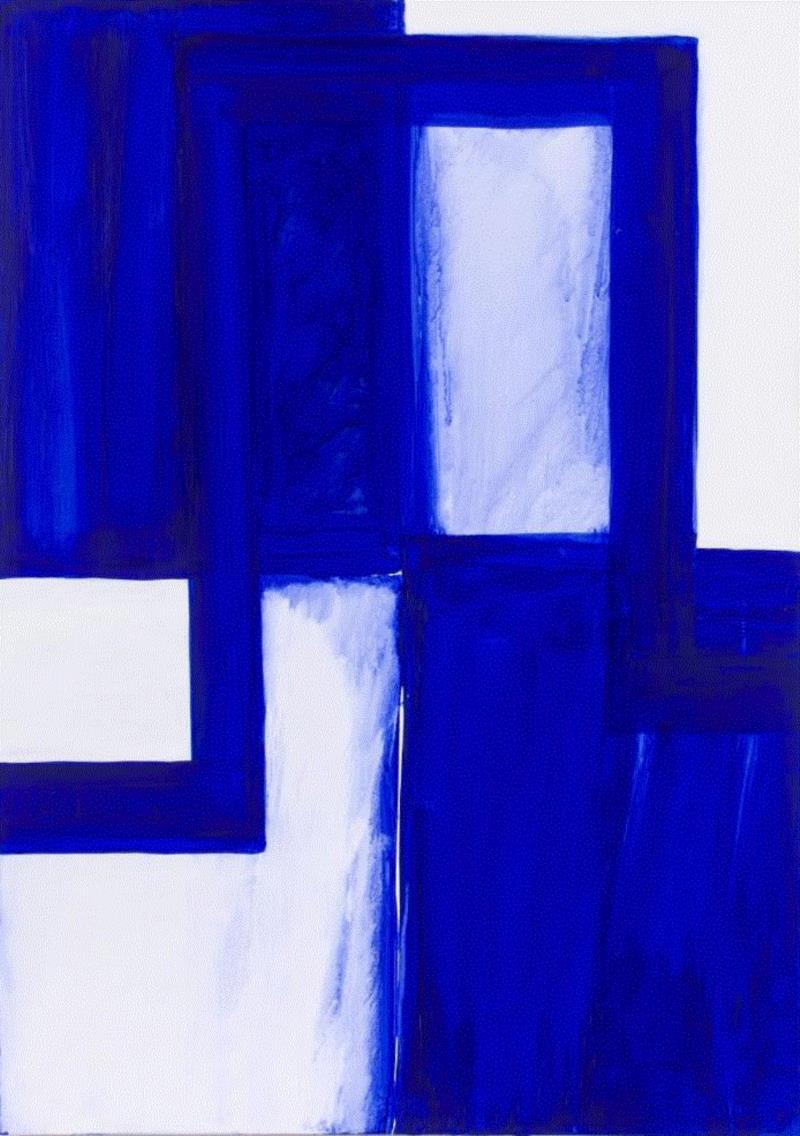 ▲ 玛丽·赫尔曼（Mary Heilmann），《明》（Ming），1986，丙烯 水彩 画布，15