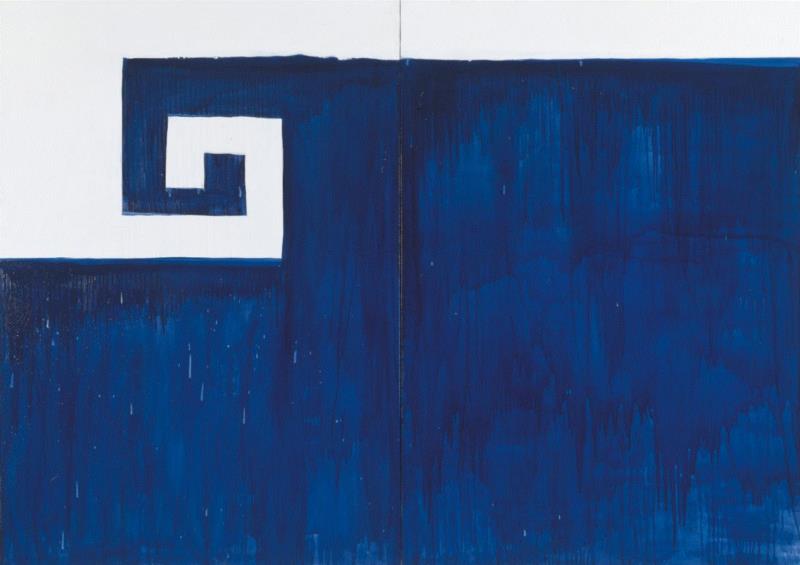▲ 玛丽·赫尔曼（Mary Heilmann），《第九波浪》（9th Wave），1988，油彩 画