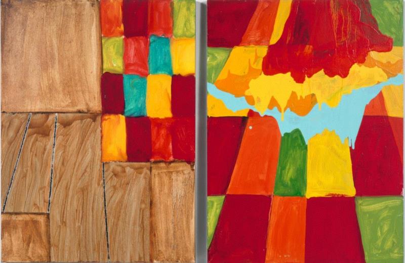 ▲ 玛丽·赫尔曼（Mary Heilmann），《货车站旅行（洛斯特希尔斯-布莱克威尔之角）》（Lo