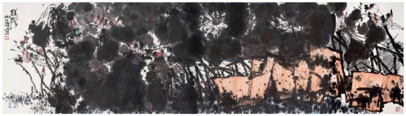 听声 2013年 143×524cm,崔如琢追忆刘海粟先生