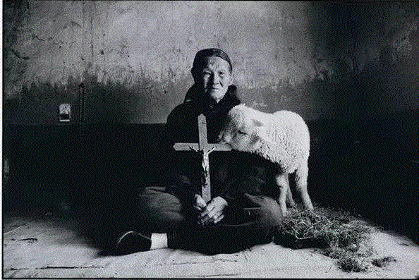 拿十字架的老妇和羔羊 陕西 1992,吕楠“人类今天精神状况”三部曲之二：《在路上：中国的天主教》