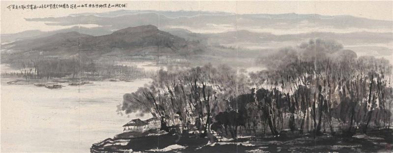 《烟光与山色》  2013年  145×370cm,【展览预告】太璞如琢——崔如琢艺术上海大展暨所藏《石涛罗汉百开册页》展