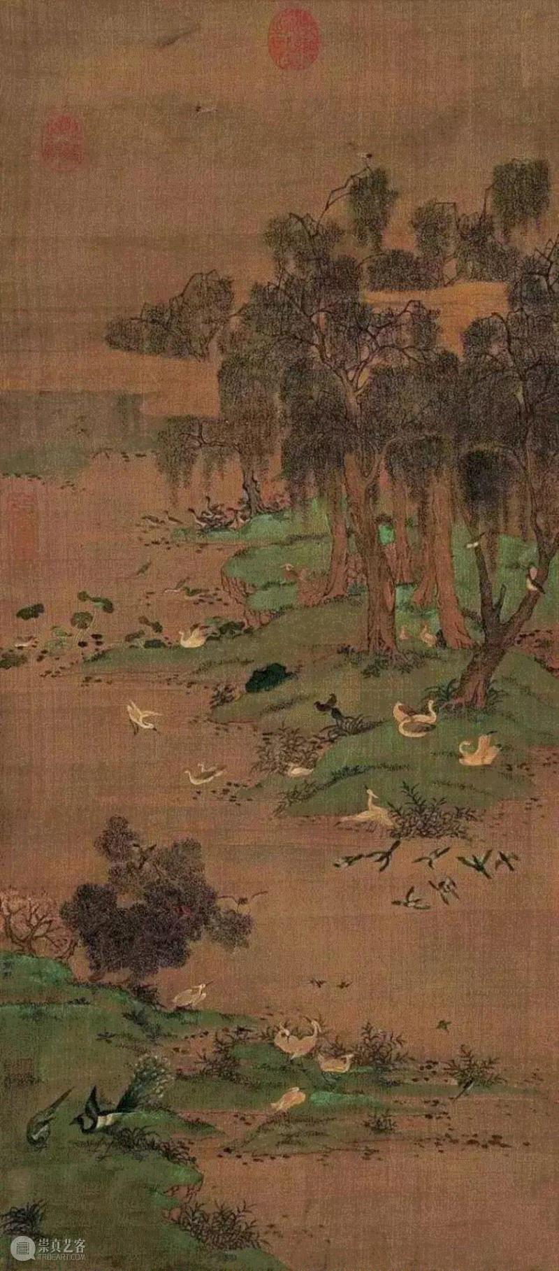 五代·徐熙  飞禽山水图,艺术 ▎没骨画的起源