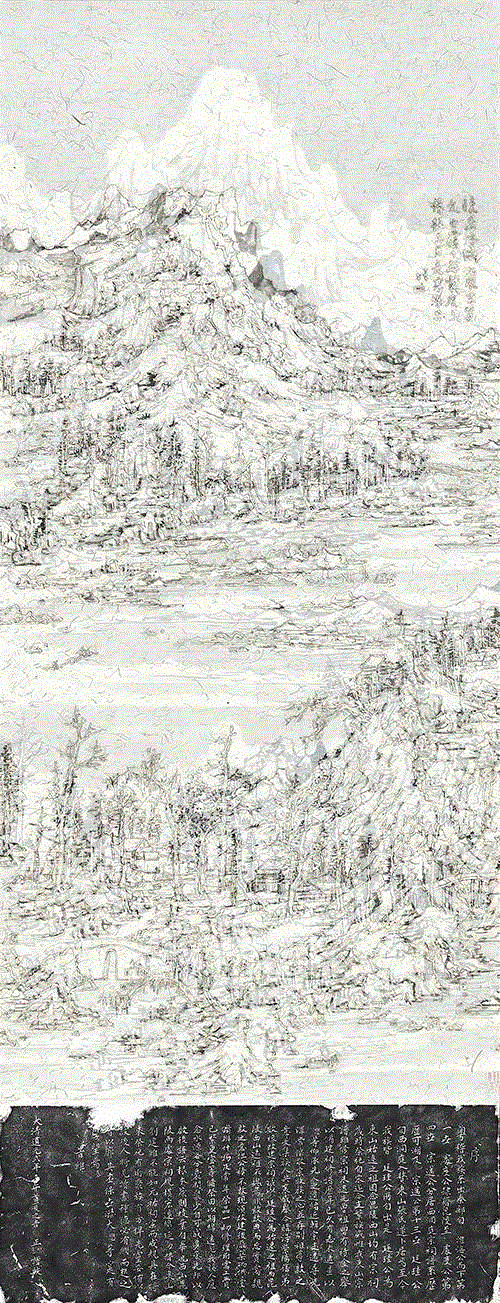 王天德 后山图一断桥闻雪 Snow Covered Duanqiao - Hou Shan