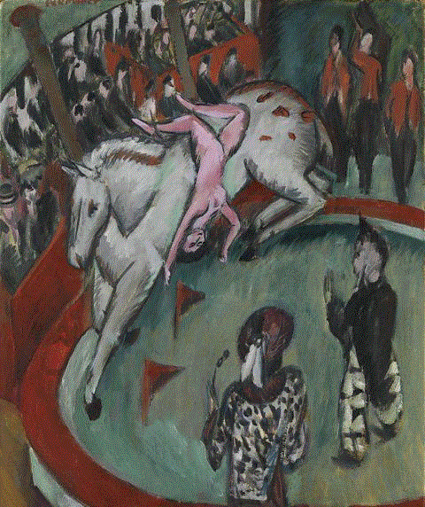 马戏团（Circus）, 1913, Ernst Ludwig Kirchner ,希特勒是如何摧毁“堕落”艺术的?,堕落艺术,德国艺术,艺术展,慕尼黑,希特勒,现代艺术,博物馆,Willam Cook、编译\LEX