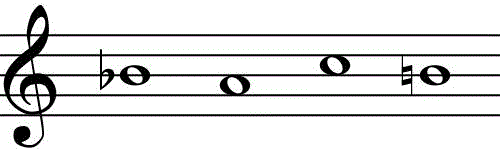 巴赫乐旨（Bach motif）：由 B?、A、C、B? 四个音符组成的序列。作为音乐加密术中常见的