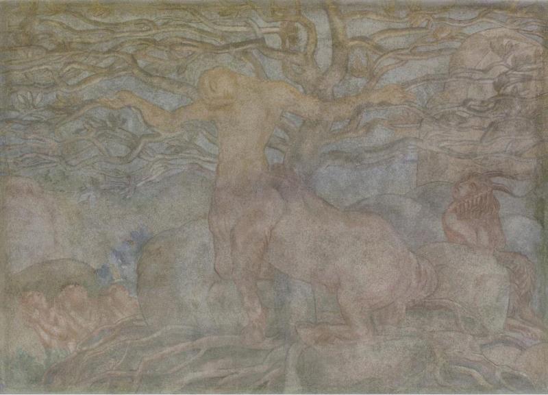 布德尔 《最后的人马之死》 香榭丽舍剧院中庭壁画 1913年,微导览 | 带您巡游《布德尔与他的雕塑艺术》