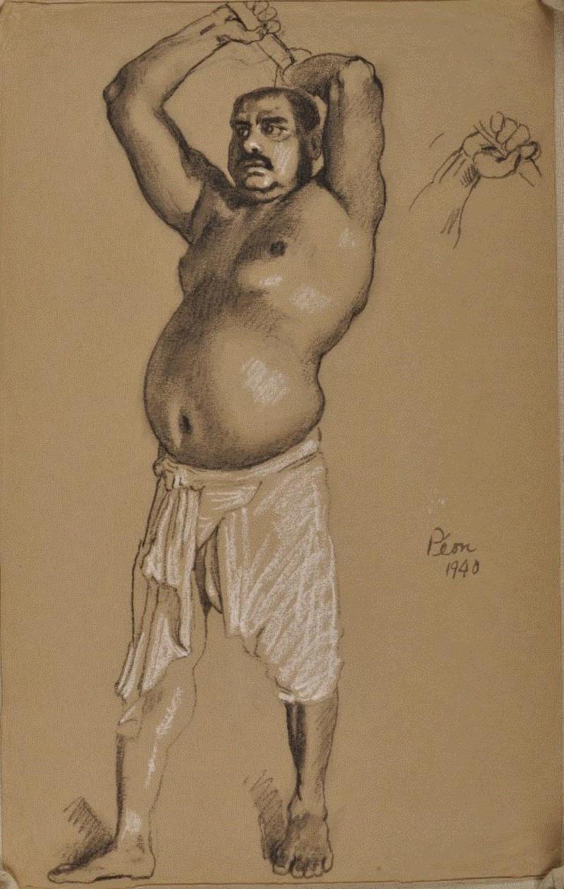 两个版本的《愚公移山》首次并列展出 | 悲鸿生命——徐悲鸿艺术大展,愚公移山,悲鸿生命,徐悲鸿艺术大展,版本,徐悲鸿,印度,中央美术学院,徐悲鸿纪念馆,国画,厨师