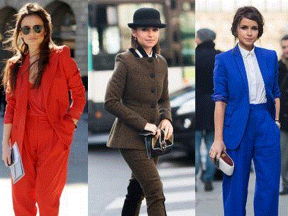 （小个子博主Miroslava Duma也很爱穿西装，选的都是肩线挺立、合身的款式）,范爷、刘总攻、刘英俊，一套西装就能让女明星转型？,西装,总攻,刘英俊,转型,吸烟装,裤子,脚踝,铅笔,牌子,女性