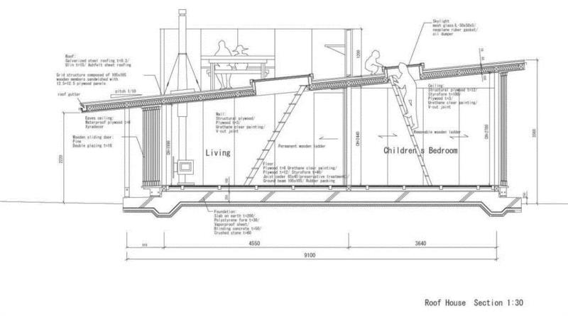 Roof House (Casa Techo) Tezuka Architects,21张木结构建筑施工大样剖面图,学会人人都是‘隈研吾’,木结构,建筑,施工,大样,剖面图,隈研吾,Arquitectos,住宅,AATA,Asociados