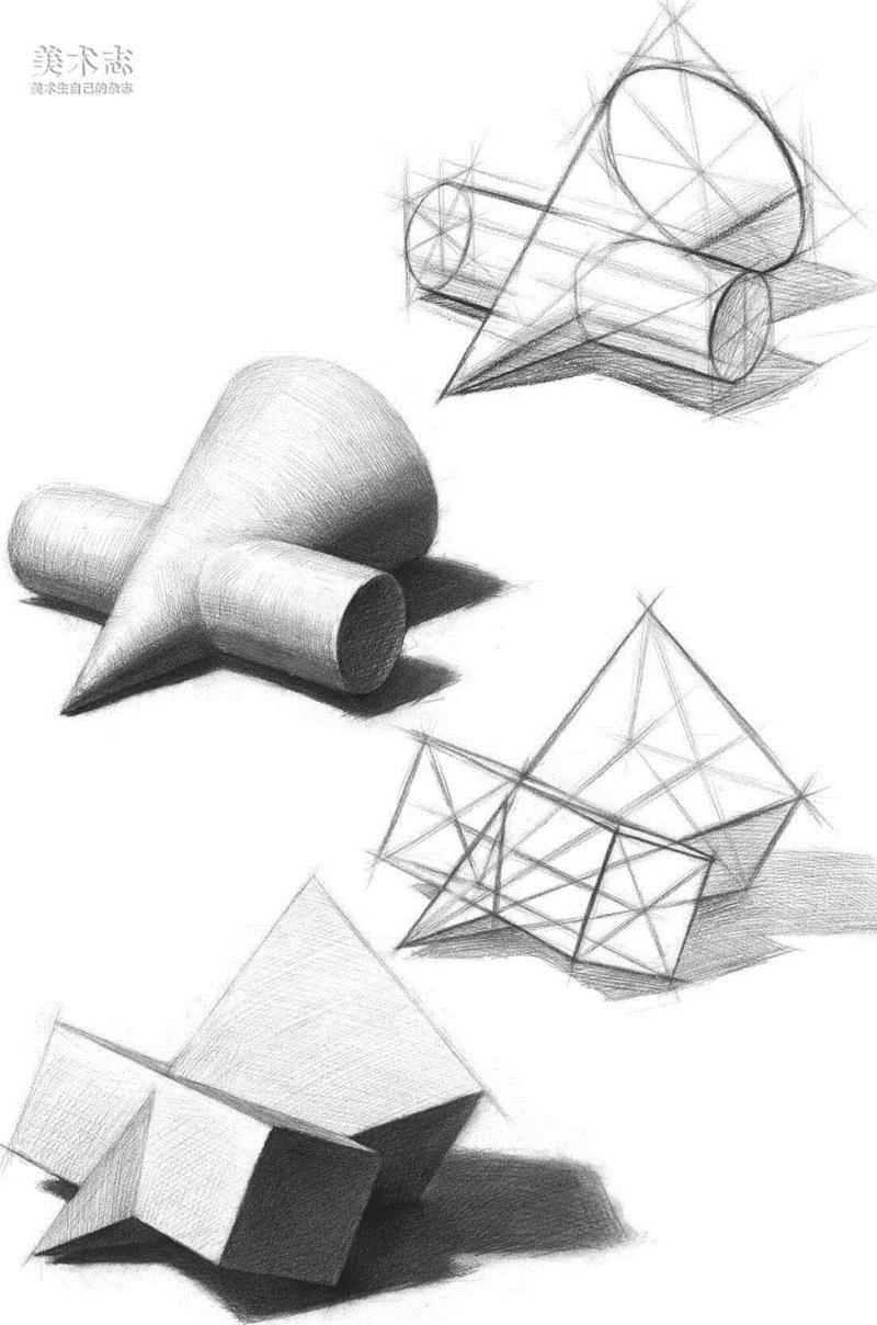 【入门基础教学】教你素描几何体从结构画到明暗， 其实就这么简单！,素描,入门,几何体,静物,调子,交界,投影,过渡,形体,颜色