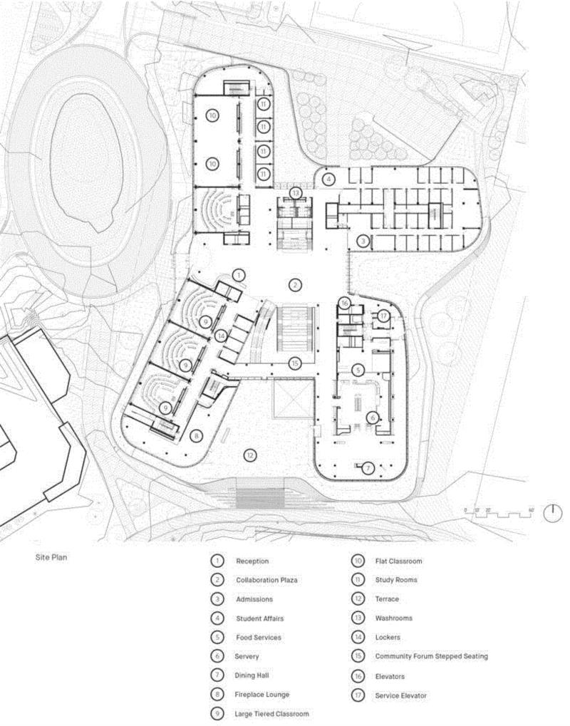 总平面图,美国西北大学凯洛格商学院 / KPMB Architects,Architects,西北大学,凯洛格,商学院,KPMB,建筑,Nic,Lehoux,教师,Arban