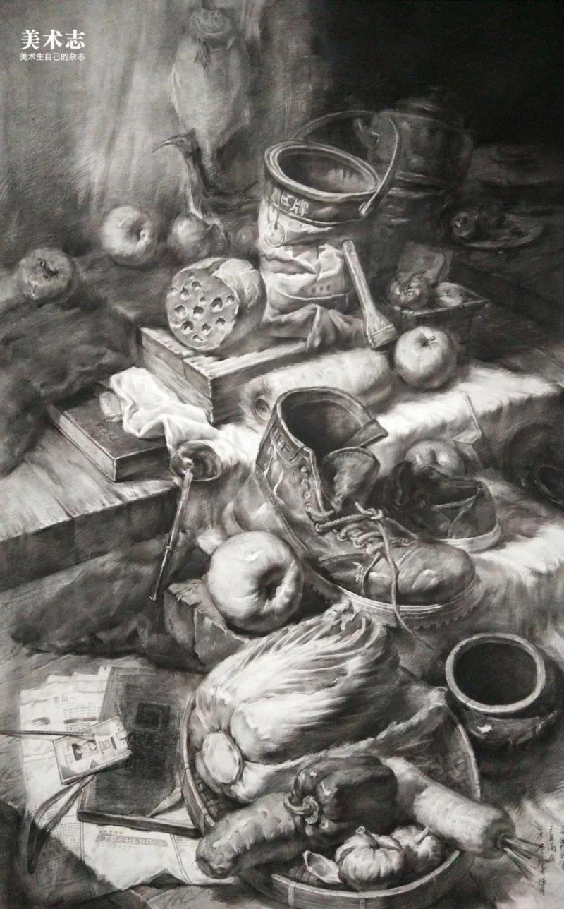 重新开启联考素描静物高分大门 —— 王贤南素描静物,素描,静物,王贤南,联考,物体,美术,轮廓,颜色,质感,肌理