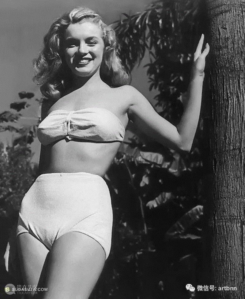 【老视觉】成名前的玛丽莲·梦露,成名,玛丽莲·梦露,梦露,演员,香蕉,玛丽莲,金色,卷发,红色,口红