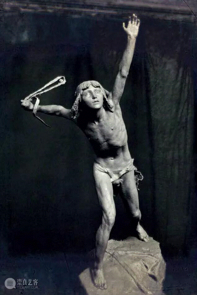 ▲&nbsp;保尔·郎度斯基（1875 - 1961），《大卫投石锁》，1900年罗马雕塑奖，石膏圆