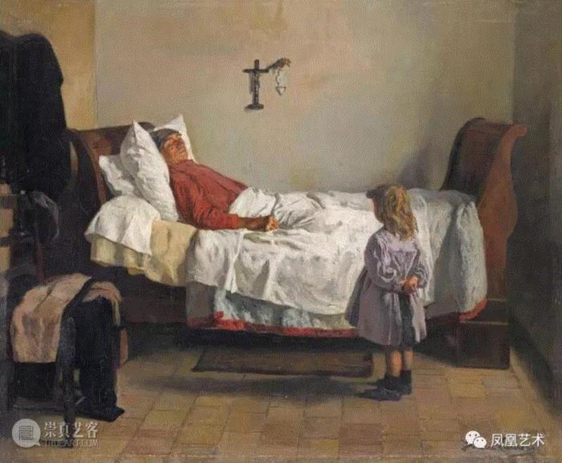 ▲&nbsp;让·皮埃尔·劳朗斯（1875 - 1932），《屋里的病人》，1908年，布面油画，4