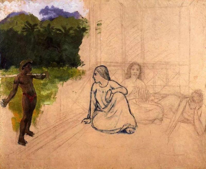 Paul Gauguin / Tahitians at rest (unfinished)