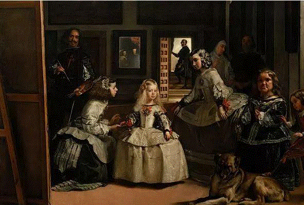 ▲委拉斯开兹《宫娥图》,汪星人入侵地球后，在艺术史里留下了这些爪印,艺术史,地球,汪星人,毕加索,Lump,狗狗,委拉斯开兹,古罗马,郎世宁,周春芽