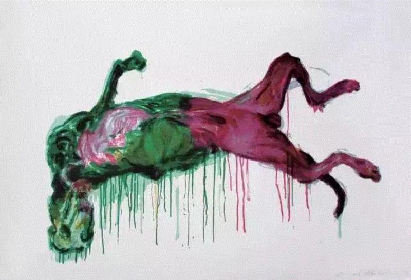 周春芽 《绿狗之二》,汪星人入侵地球后，在艺术史里留下了这些爪印,艺术史,地球,汪星人,毕加索,Lump,狗狗,委拉斯开兹,古罗马,郎世宁,周春芽