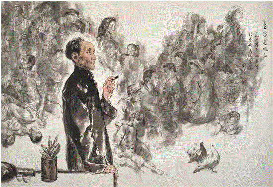 韩国榛 画家蒋兆和 192×133cm 国画 1980年,肖像:一个时代的真实写照,肖像,写照,人物,肖像艺术,人物肖像,油画,雕塑,中央美术学院,时代肖像,当代中国