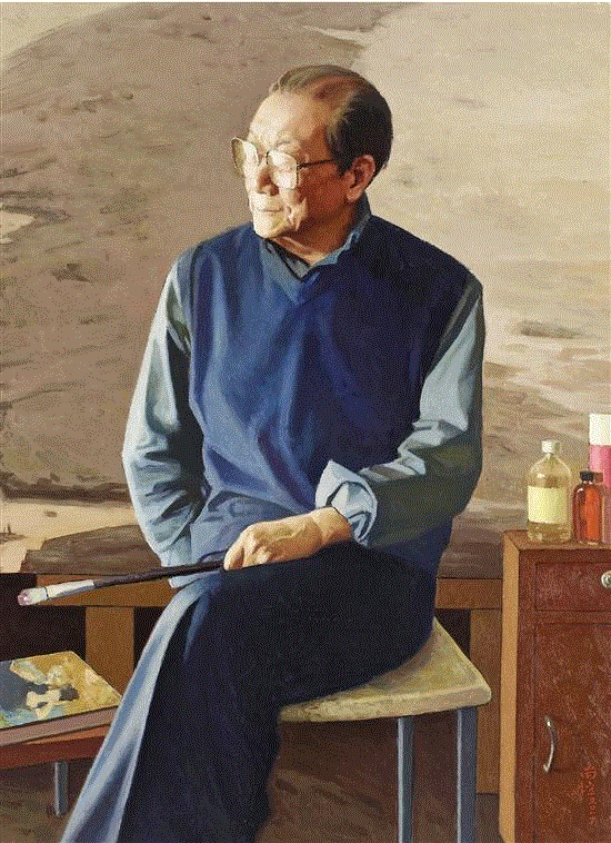 靳尚谊 老艺术家 100×71cm 油画 2017年,肖像:一个时代的真实写照,肖像,写照,人物,肖像艺术,人物肖像,油画,雕塑,中央美术学院,时代肖像,当代中国