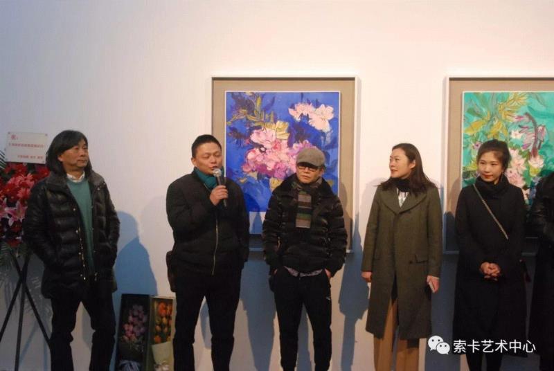 天津美术学院油画系副主任袁文彬致辞,索卡·展览现场|王海燕个展—【花·景·境】,王海燕,索卡,海燕,油画,索卡艺术,花卉,女性,中国绘画,教授,Opening
