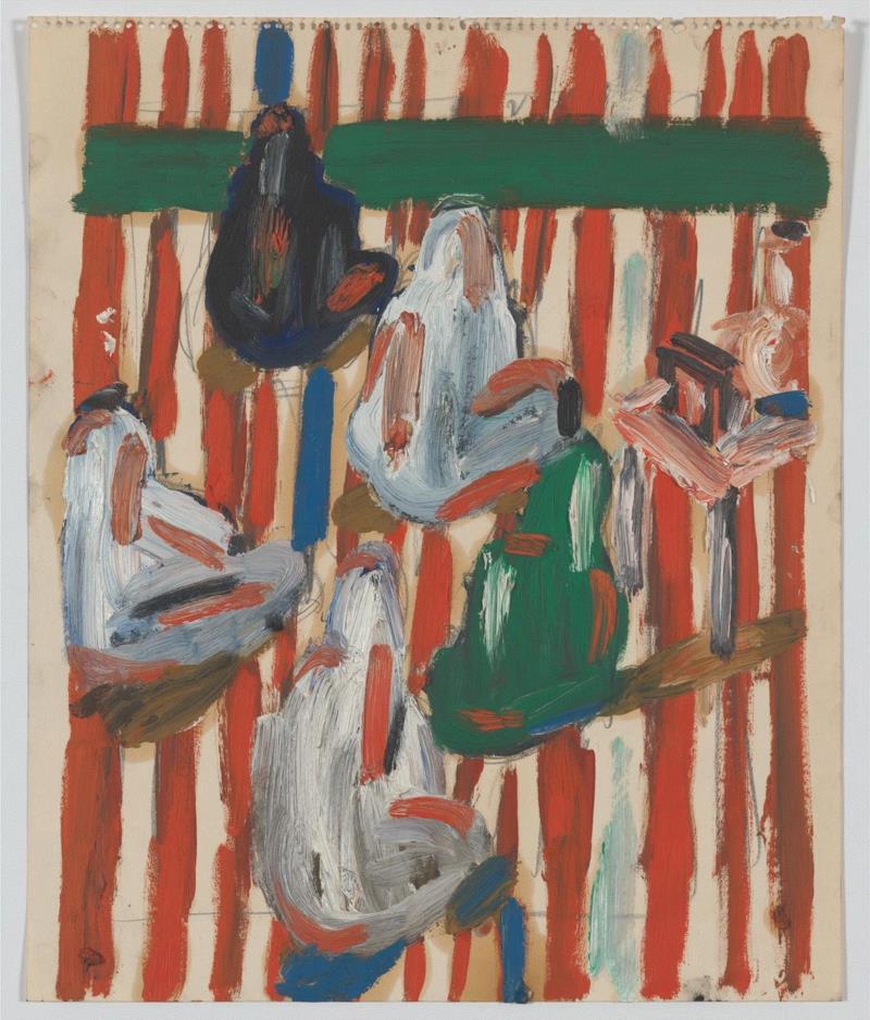 ▲&nbsp;艾伦·卡普洛（Allan Kaprow），《坐在条纹帐篷里的阿拉伯人》（Seated 
