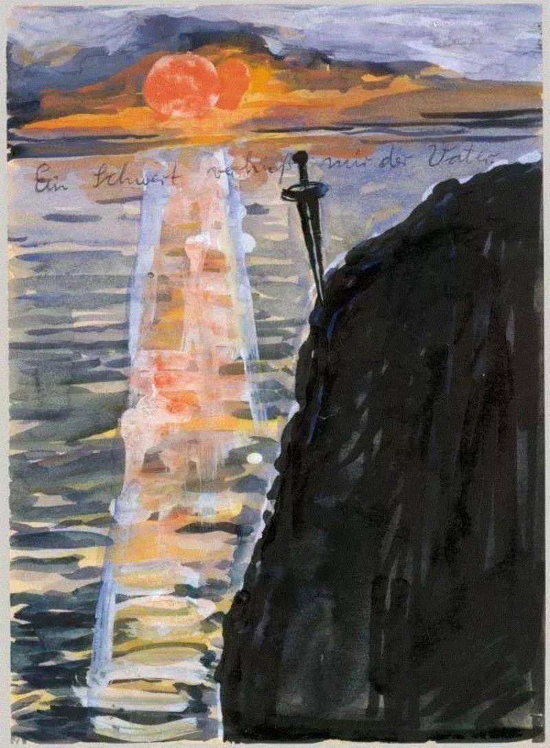 My Father Pledged Me a Sword （父亲承诺我的剑）,安塞姆·基弗：纸上的“激怒”,安塞姆·基弗,基弗,纳粹,大都会博物馆,神话,建筑,Anselm,Kiefer,安塞,大型油画