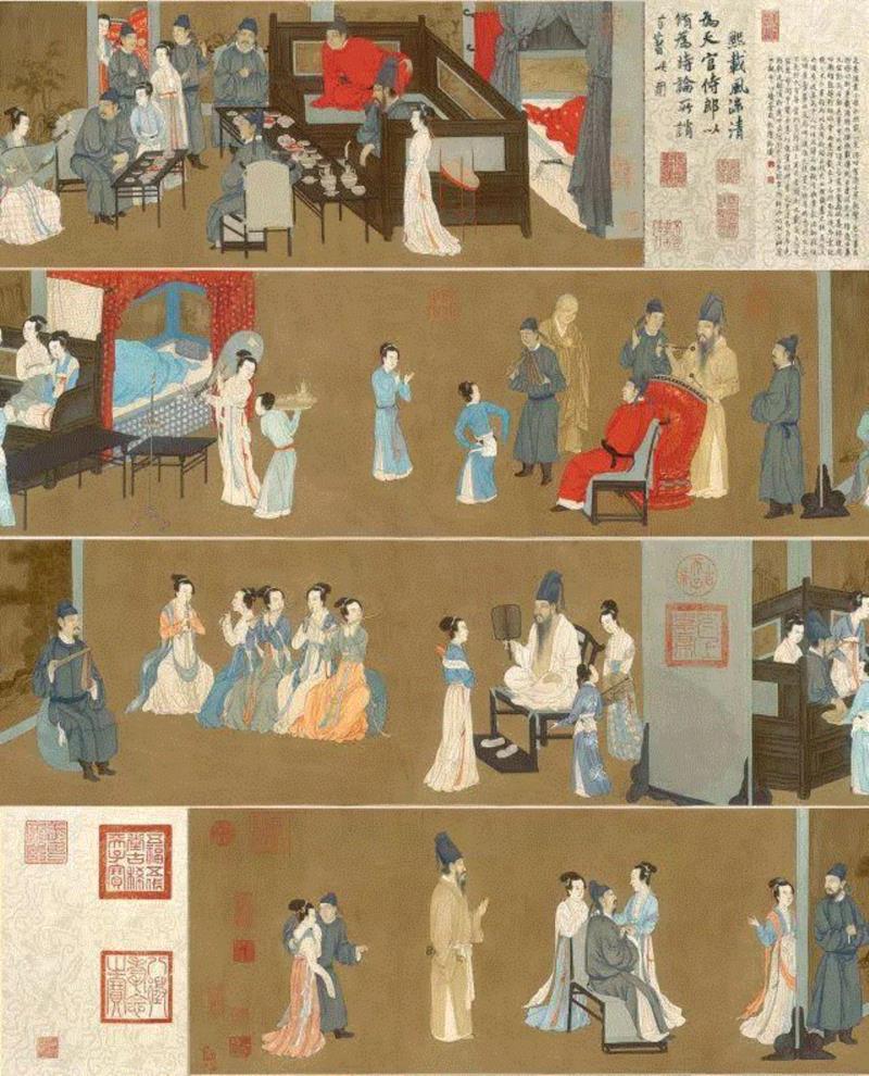 线上 | “胜似真迹——中国古代书画复制精品”线上专场第四期,真迹,中国古代书画,人物,绘画,周文矩,镜心,公元,南唐,高仿真复制品,绢本