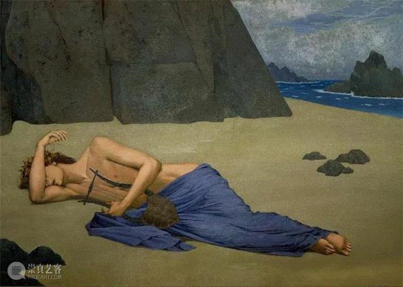 △《俄耳甫斯的挽歌》 1896年,分享 | 诗意的孤岛画家—亚历山大·塞翁,诗意,孤岛,亚历山大·塞翁,塞翁,喀索斯,象征主义,法国,武汉美术馆,绘画,夏凡诺