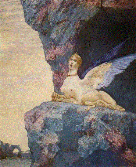 △《奇美拉的绝望》 1892年,分享 | 诗意的孤岛画家—亚历山大·塞翁,诗意,孤岛,亚历山大·塞翁,塞翁,喀索斯,象征主义,法国,武汉美术馆,绘画,夏凡诺